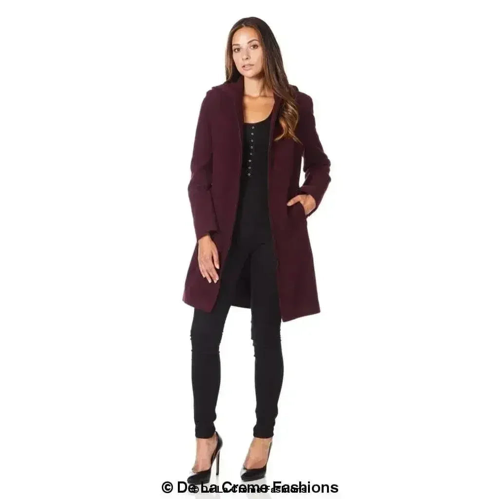 Manteau à Capuche en Mélange de Laine - Manteau d'Hiver Zippé | Femstylo