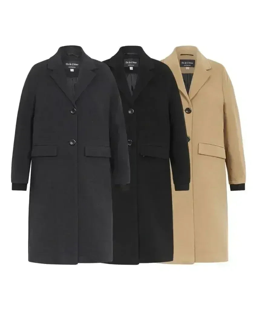 (PRÉCOMMANDE) Manteau long chaud en mélange de laine pour femme