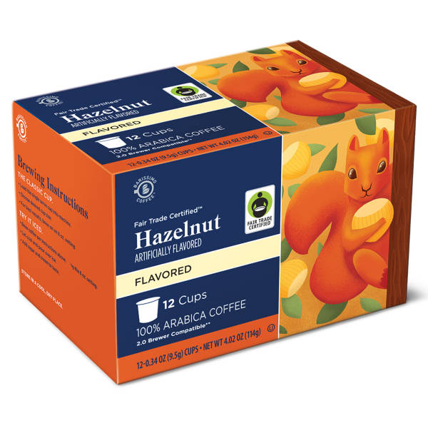 Barissimo Fair Trade Hazelnut Flavored Coffee Pods, 12 count