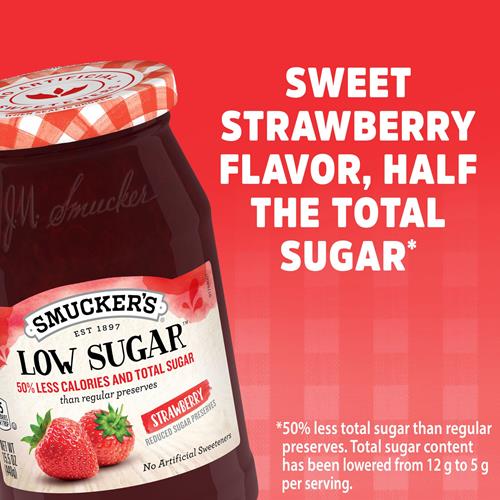 Confiture de fraises allégée en sucre Smuckers, 440 g