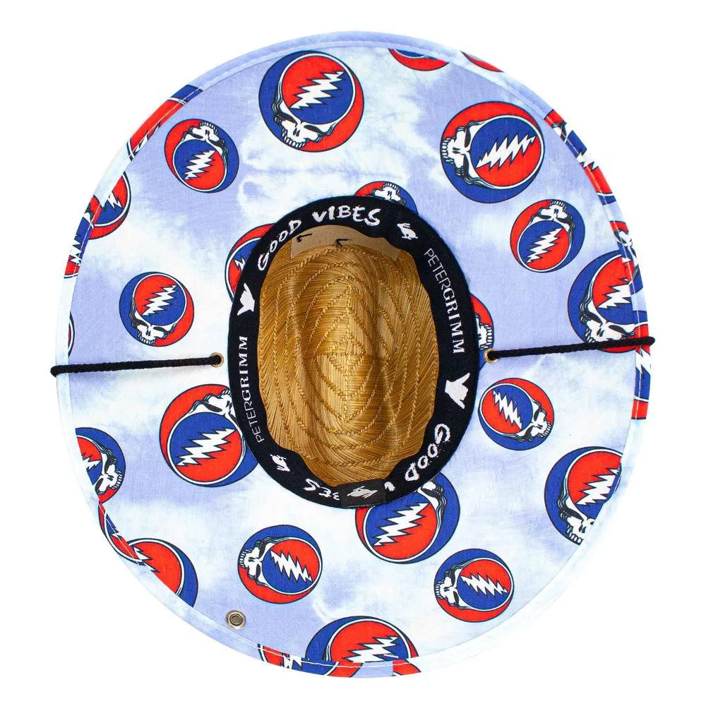 Peter Grimm Grateful Dead SYF (Steal Your Face) - Chapeau de maître-nageur en paille de seigle