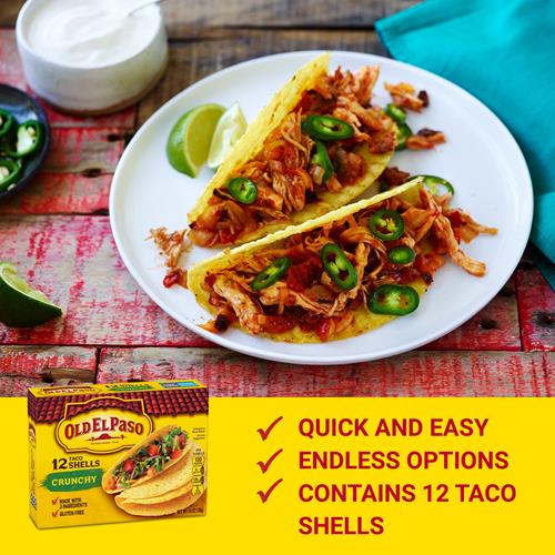 Old El Paso Tacos Croquants, Sans Gluten, 12 unités, 130 g.