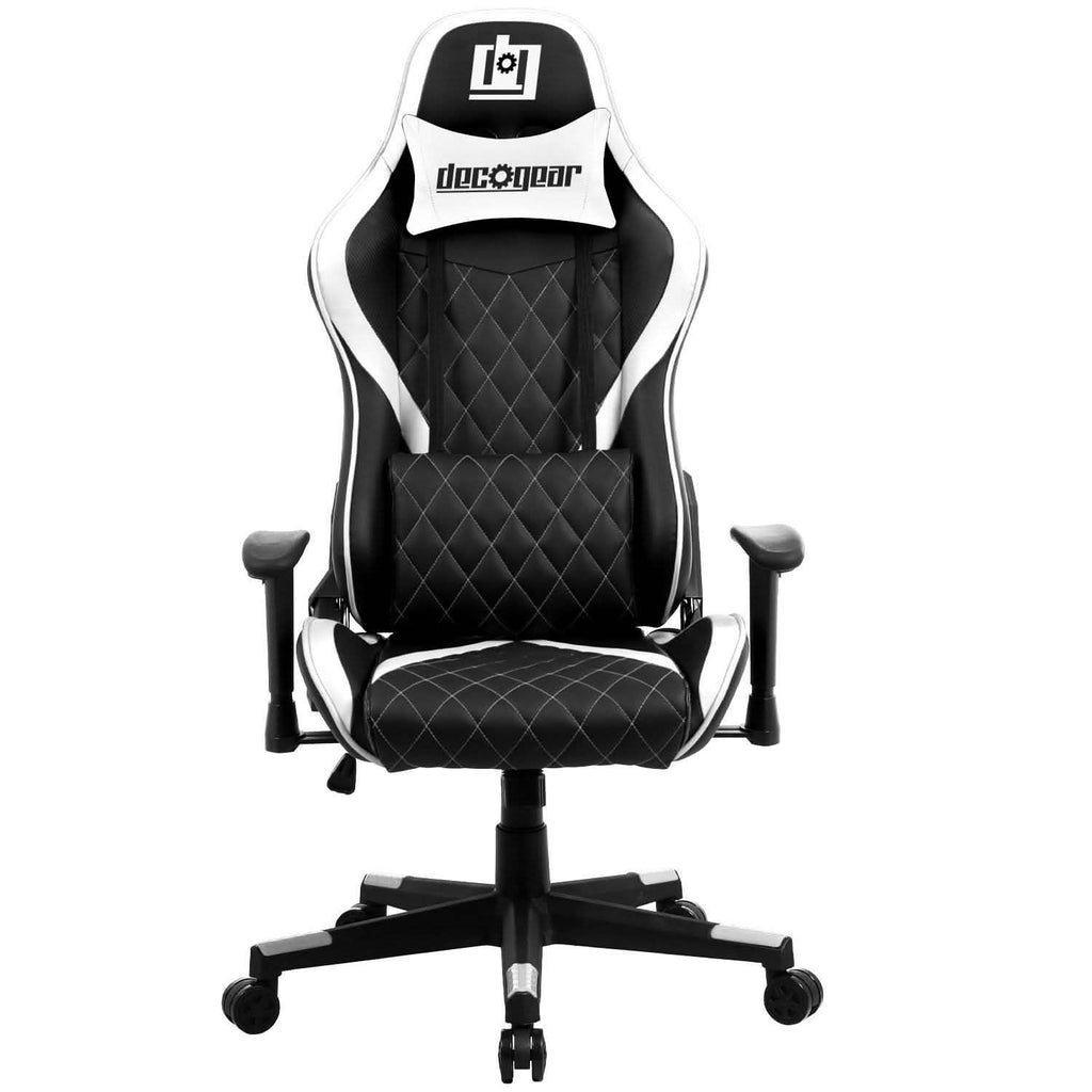 Chaise de jeu ergonomique Deco Gear en mousse avec appui-tête et support lombaire réglables