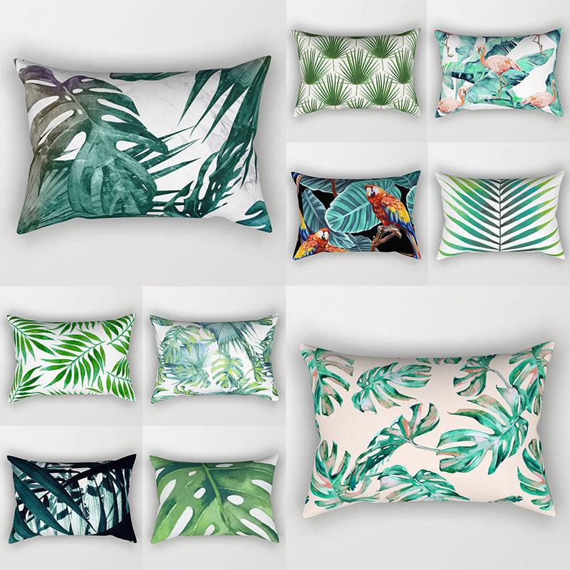 Housses de coussin décoratives Plantes tropicales Taie d'oreiller en polyester avec fleurs et plantes Housse de coussin en lin de style tropical Décoration Taie d'oreiller Coussins Décoration d'intérieur