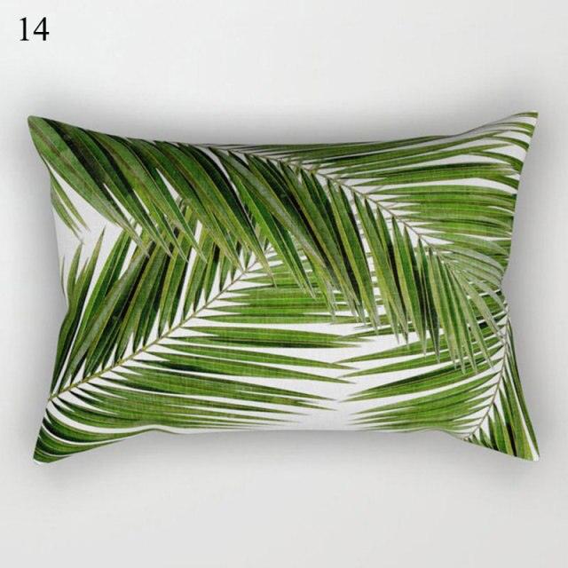 Housses de coussin décoratives Plantes tropicales Taie d'oreiller en polyester avec fleurs et plantes Housse de coussin en lin de style tropical Décoration Taie d'oreiller Coussins Décoration d'intérieur