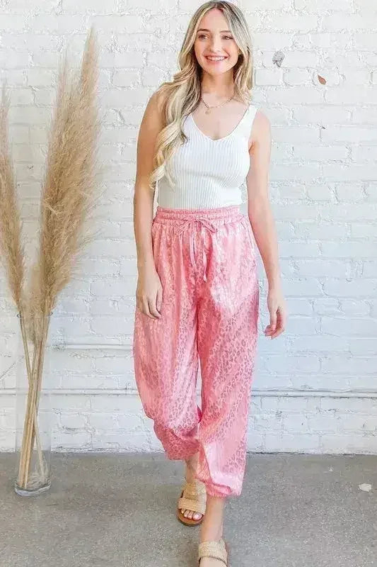 Et le pantalon de jogging satiné imprimé léopard The Why