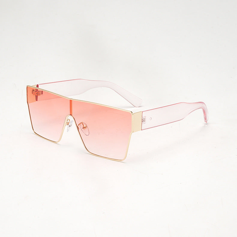 Lunettes de soleil carrées à monture métallique – Style hip-hop européen