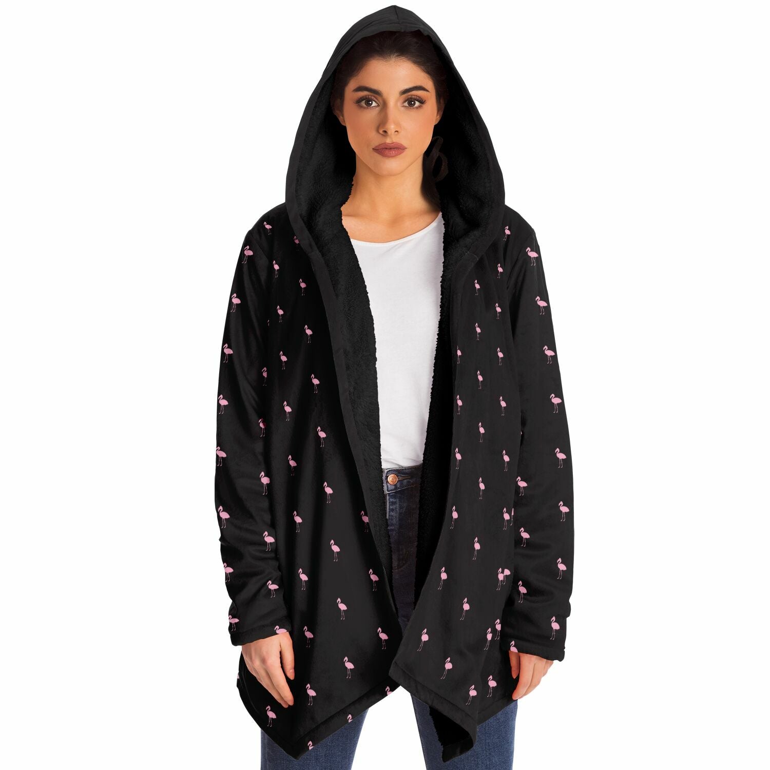 Sweat à capuche cape Flamingo Classique Noir