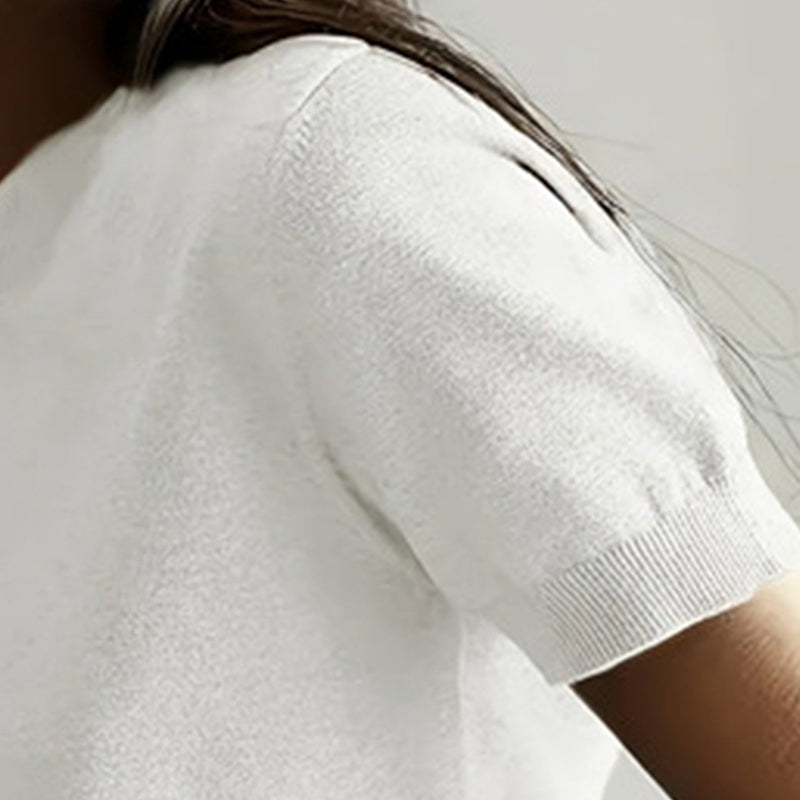T-shirt minimaliste doux et extensible pour femme – Haut ajusté au quotidien