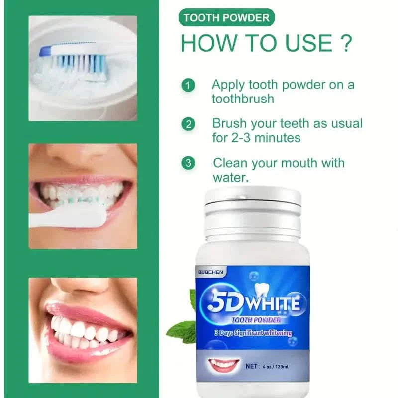 Poudre nettoyante pour un nettoyage en profondeur des dents