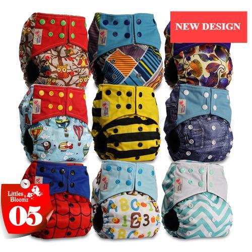 Lot de 9/6 couches lavables modernes en tissu de charbon de bambou pour bébés garçons et filles au design moderne