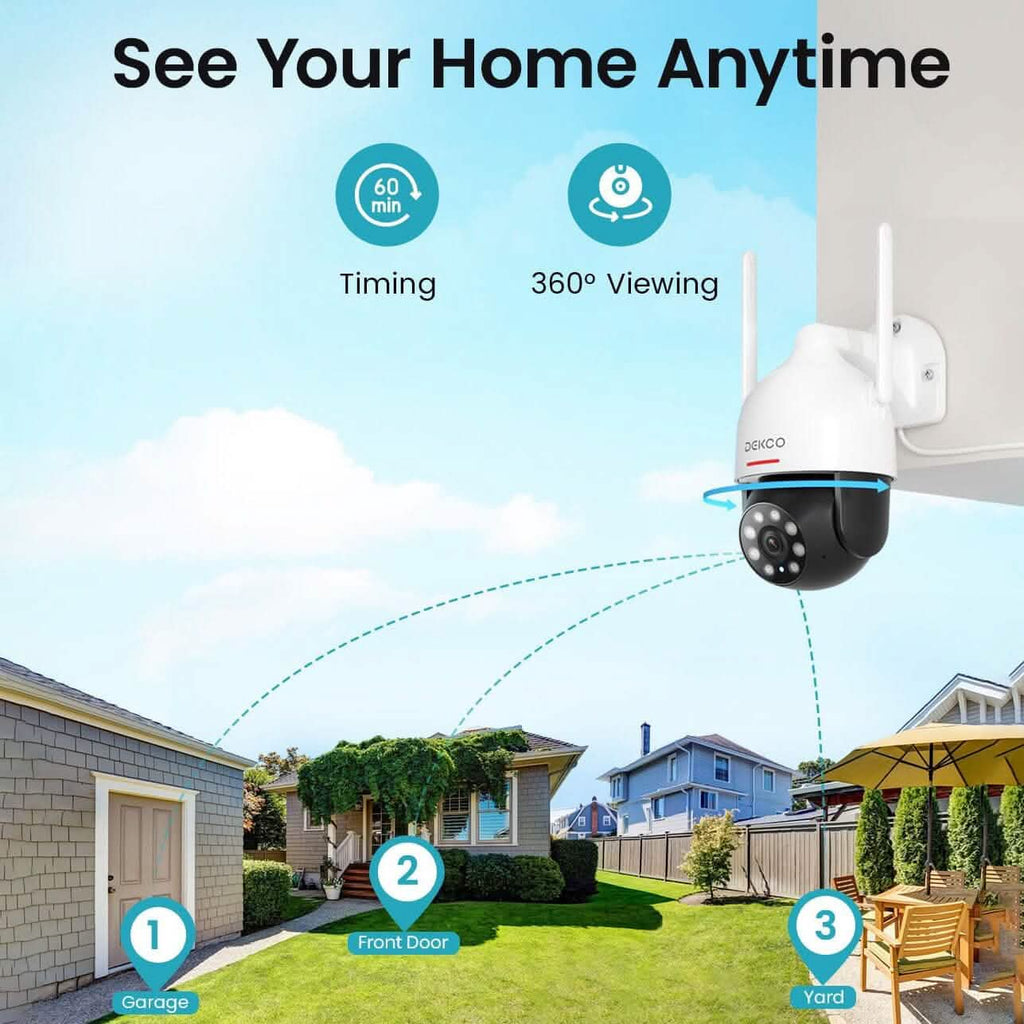 Caméra de sécurité de surveillance WiFi Dekco 2K (reconditionnée)