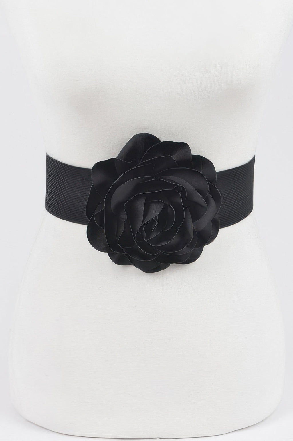 Ceinture élastique grande taille motif fleur délicate