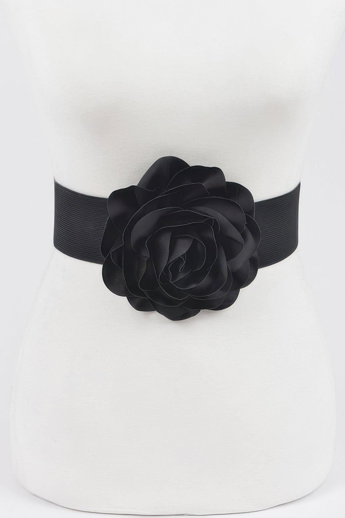 Ceinture élastique grande taille motif fleur délicate