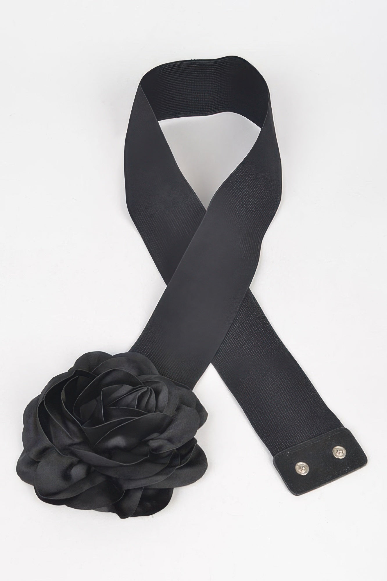 Ceinture élastique grande taille motif fleur délicate