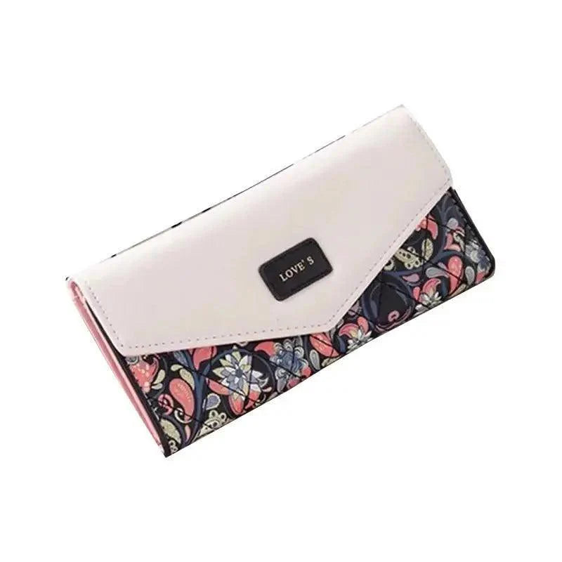 Adorable petit porte-monnaie floral en cuir PU pour femmes et filles, portefeuilles à boucle de créateur à la mode pour femme