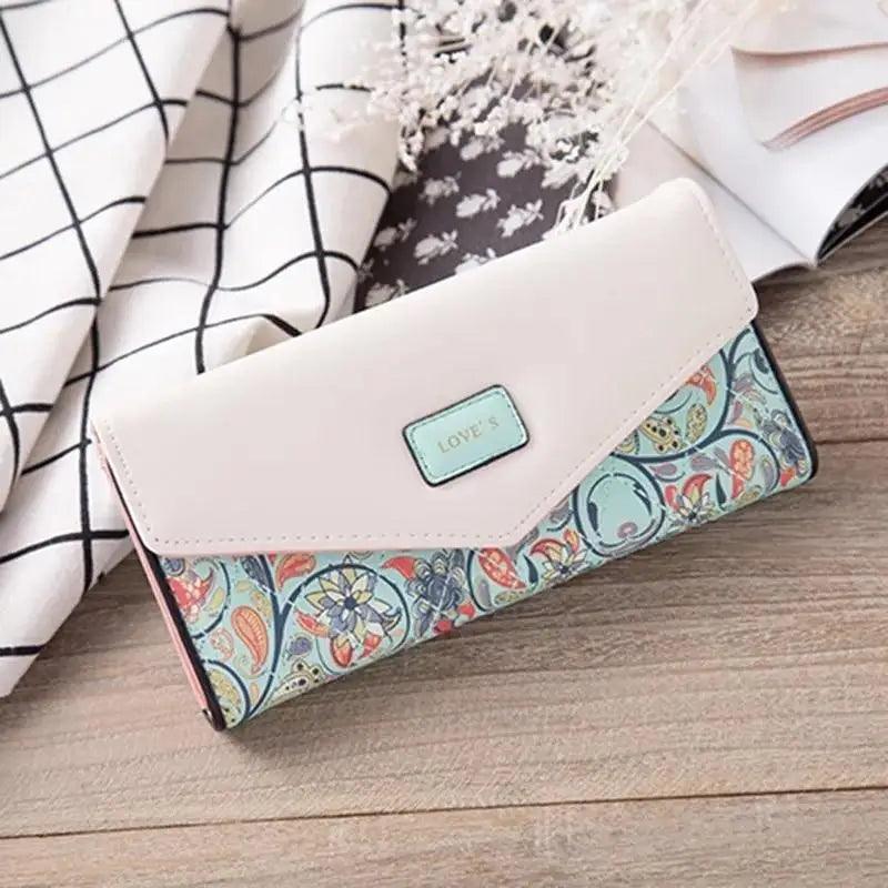 Adorable petit porte-monnaie floral en cuir PU pour femmes et filles, portefeuilles à boucle de créateur à la mode pour femme