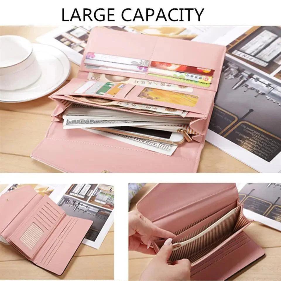 Adorable petit porte-monnaie floral en cuir PU pour femmes et filles, portefeuilles à boucle de créateur à la mode pour femme