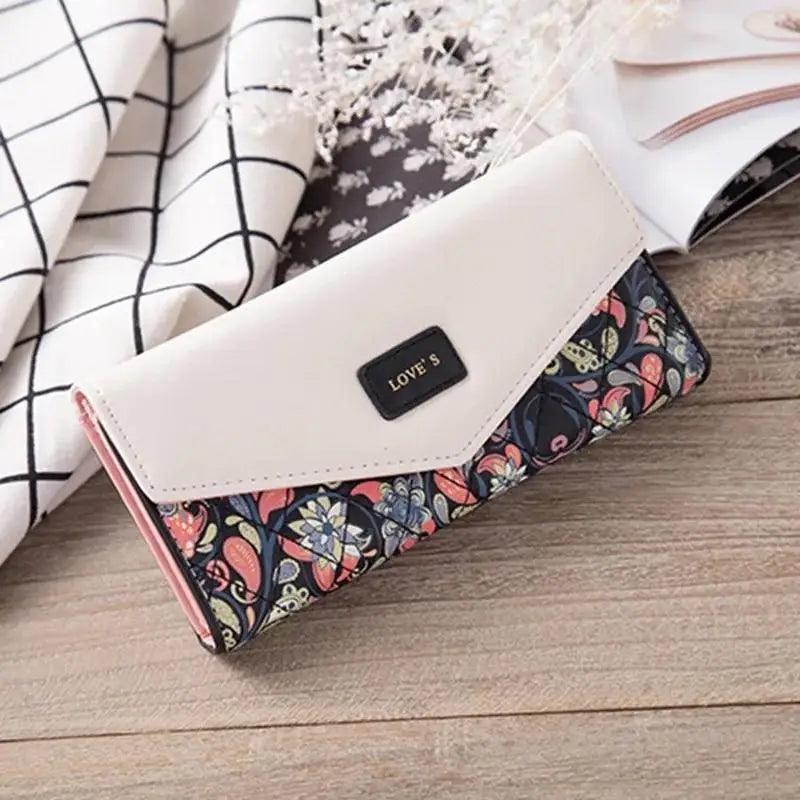Adorable petit porte-monnaie floral en cuir PU pour femmes et filles, portefeuilles à boucle de créateur à la mode pour femme