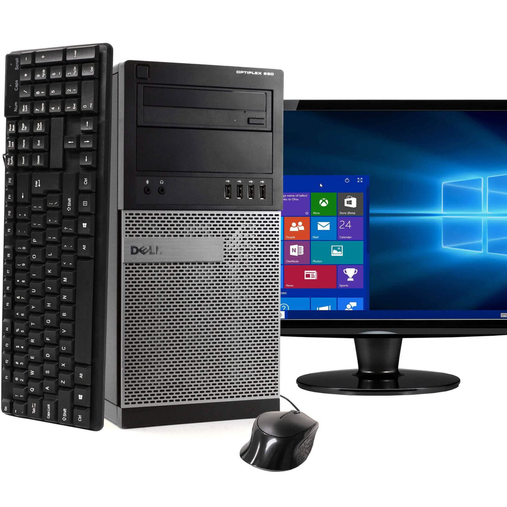Ordinateur de bureau Dell OptiPlex 990 sous Windows 10 Famille 64 bits avec moniteur large 22" (Reconditionné)