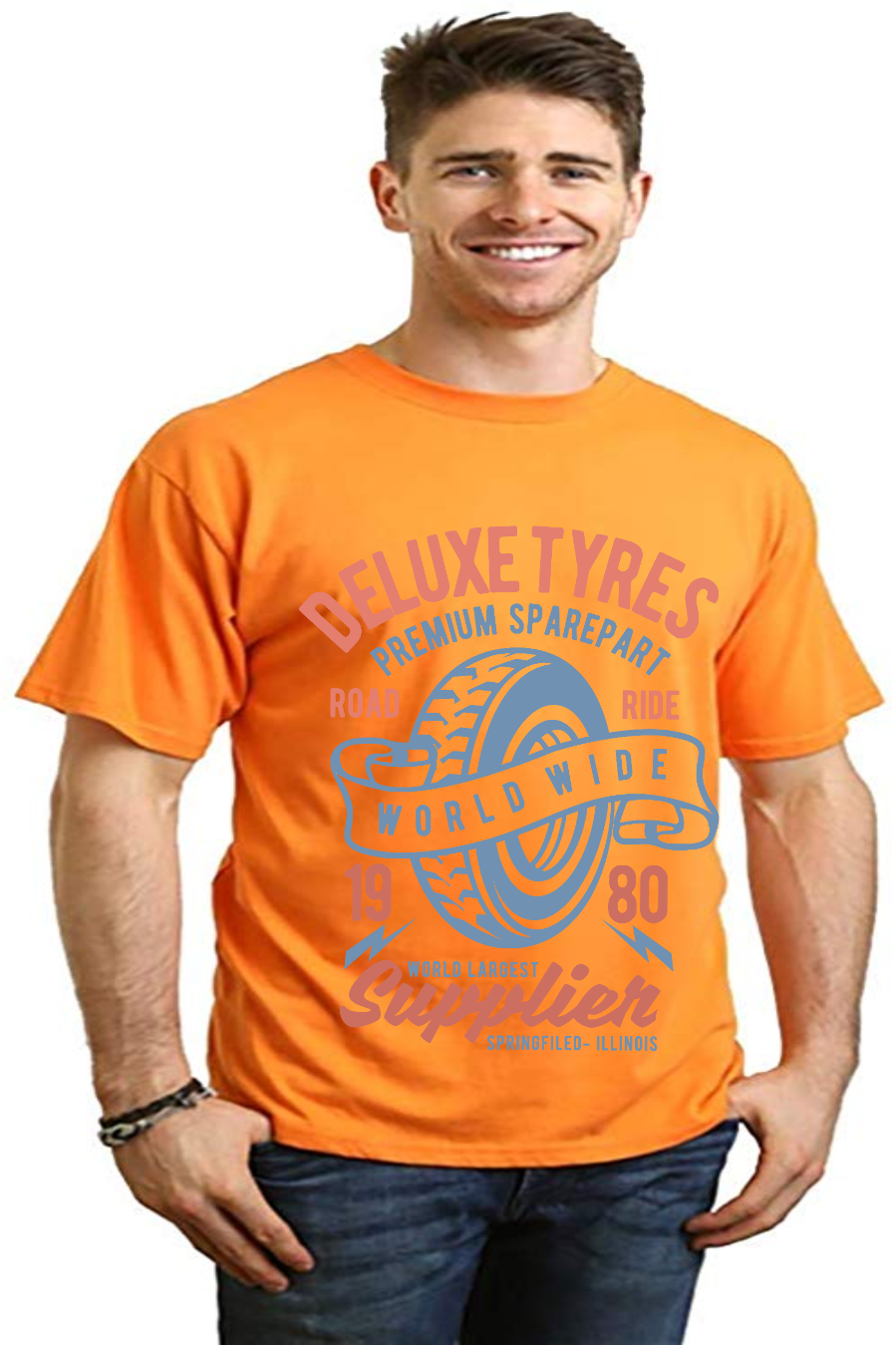 T-shirt graphique Deluxe Tyres à manches courtes en viscose de bambou/coton biologique pour homme
