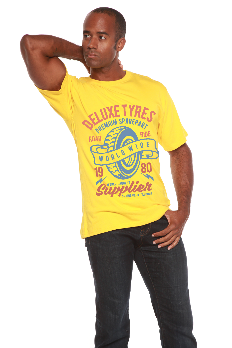 T-shirt graphique Deluxe Tyres à manches courtes en viscose de bambou/coton biologique pour homme