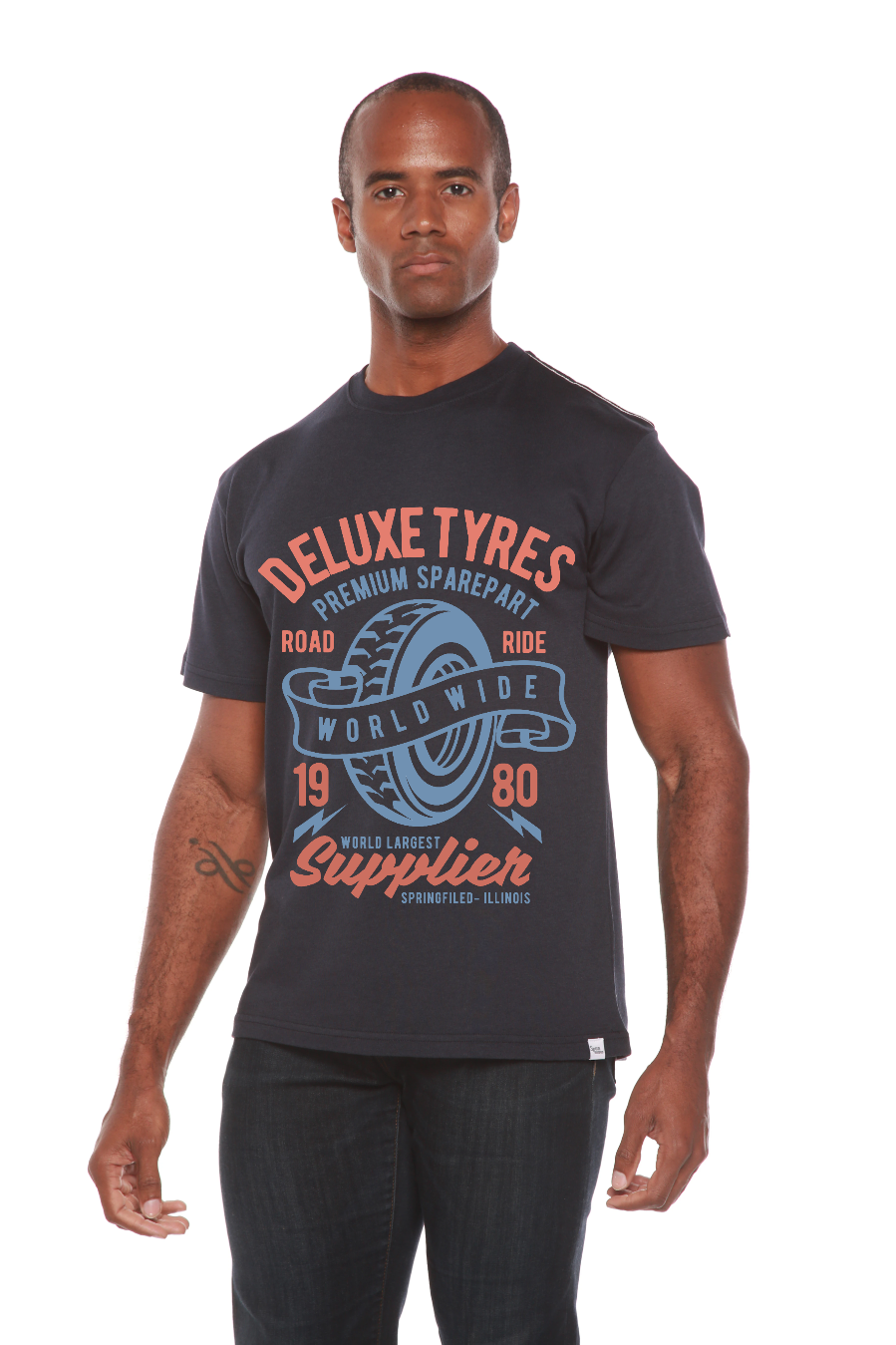 T-shirt graphique Deluxe Tyres à manches courtes en viscose de bambou/coton biologique pour homme