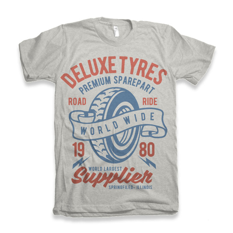 T-shirt graphique Deluxe Tyres à manches courtes en viscose de bambou/coton biologique pour homme