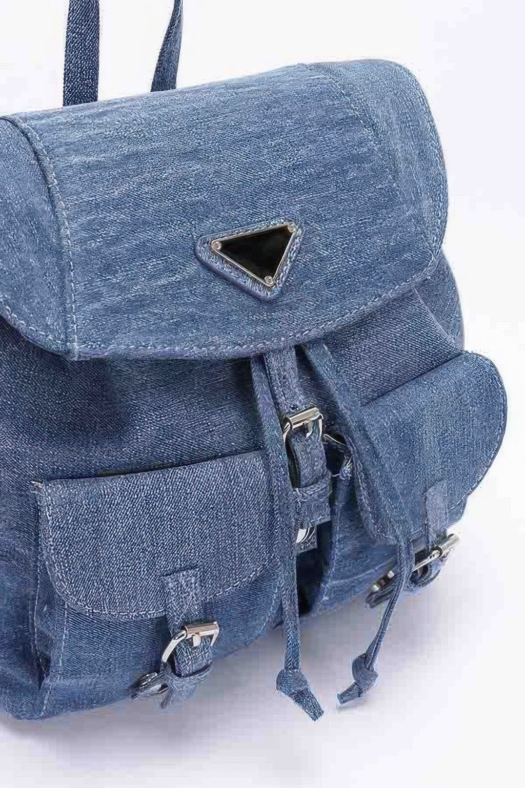 Sac à dos en jean à double poche avant