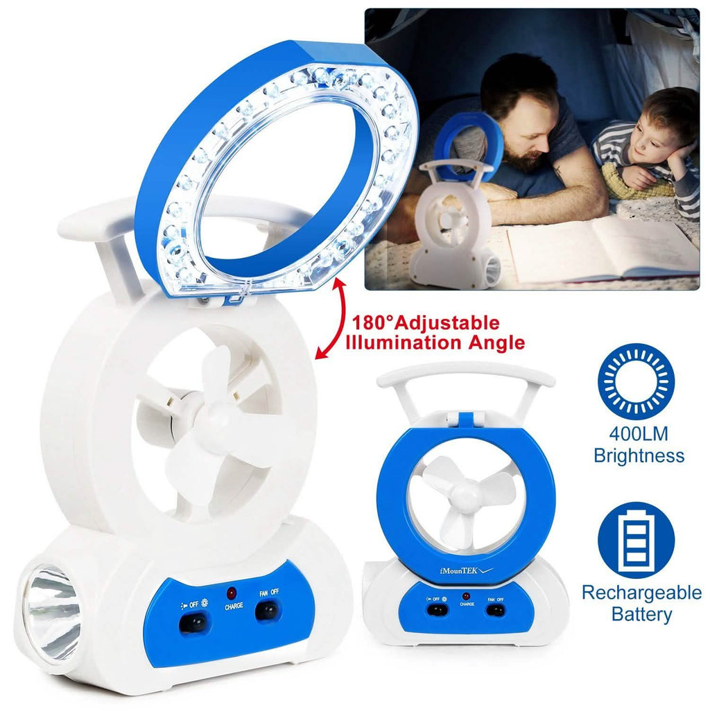 Ventilateur de bureau avec lampe LED réglable à 180 degrés