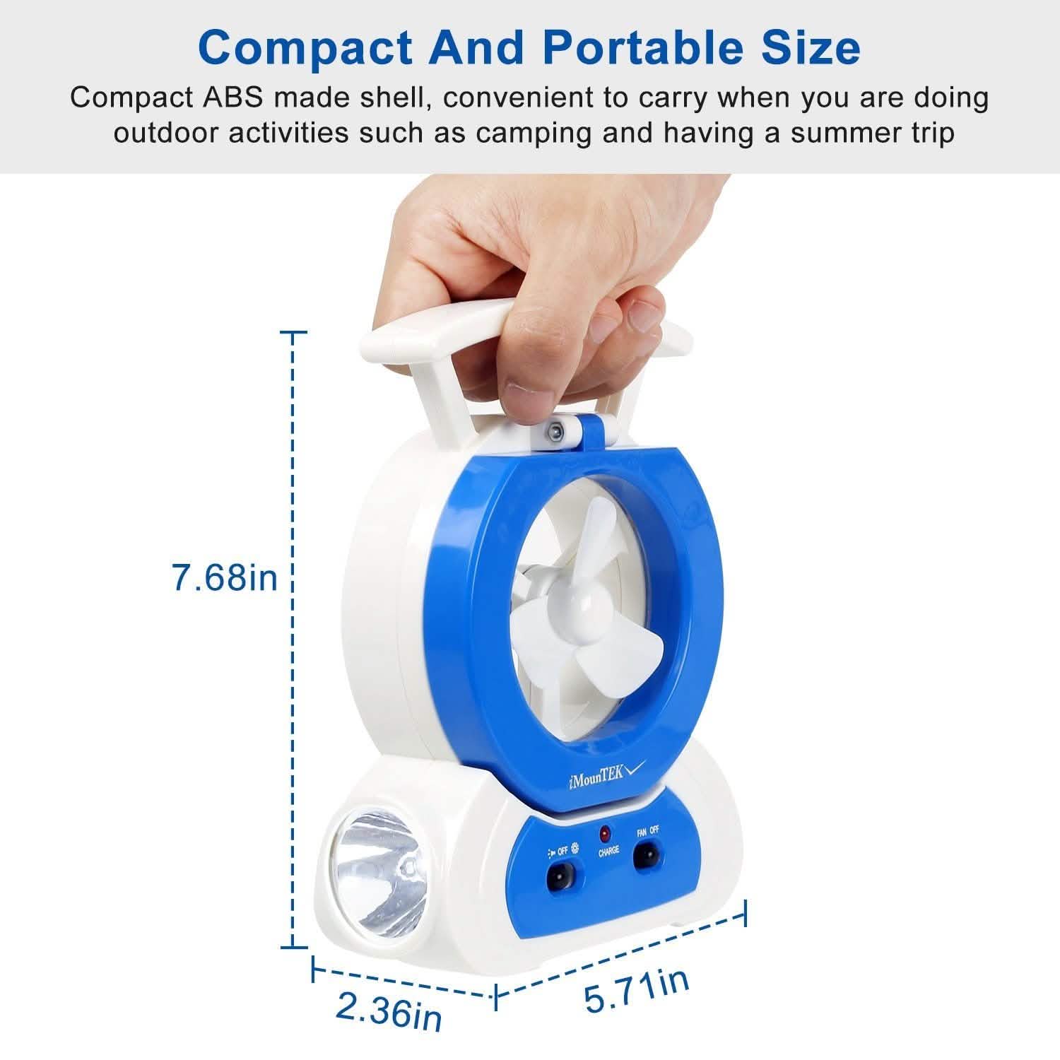 Ventilateur de bureau avec lampe LED réglable à 180 degrés