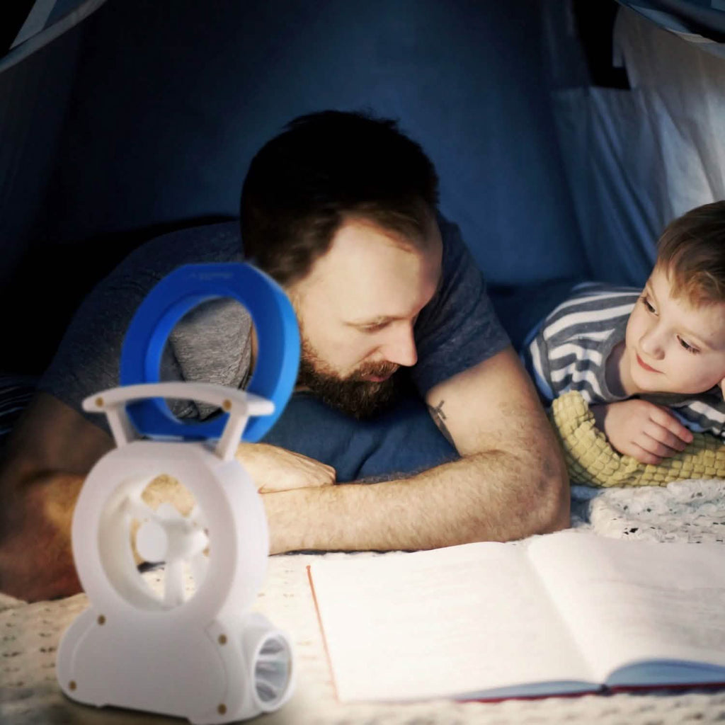 Ventilateur de bureau avec lampe LED réglable à 180 degrés