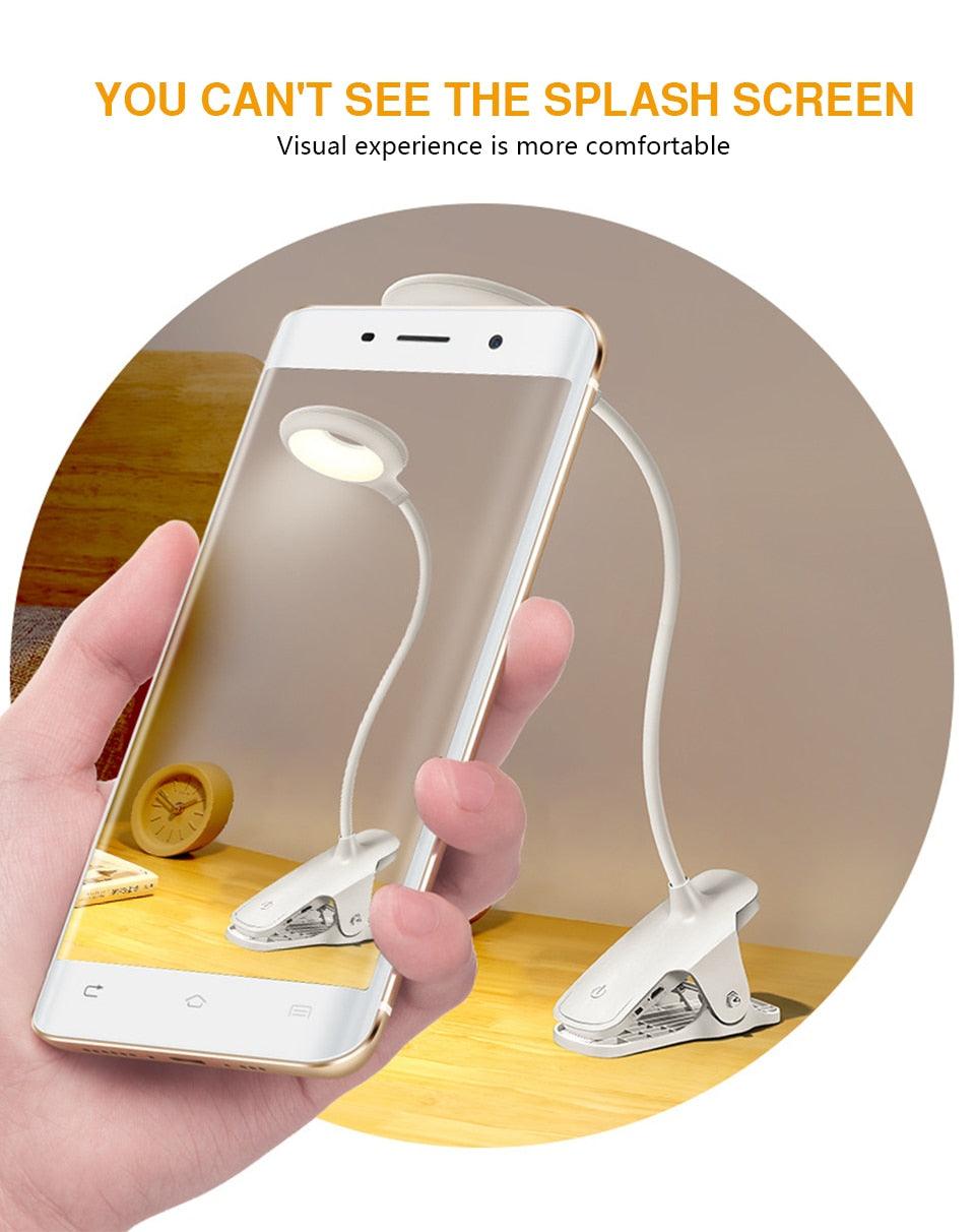 Lampe de bureau tactile à pince, lampe de lecture col de cygne, rechargeable USB, lampe de chevet de chambre, lampe de table à pince, lampe de table décorative, jolies lampes de lecture pour décoration de chambre