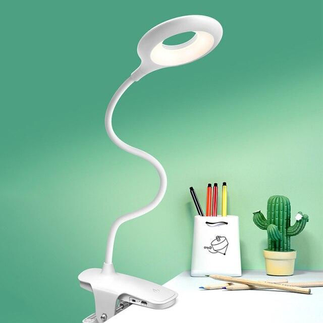 Lampe de bureau tactile à pince, lampe de lecture col de cygne, rechargeable USB, lampe de chevet de chambre, lampe de table à pince, lampe de table décorative, jolies lampes de lecture pour décoration de chambre