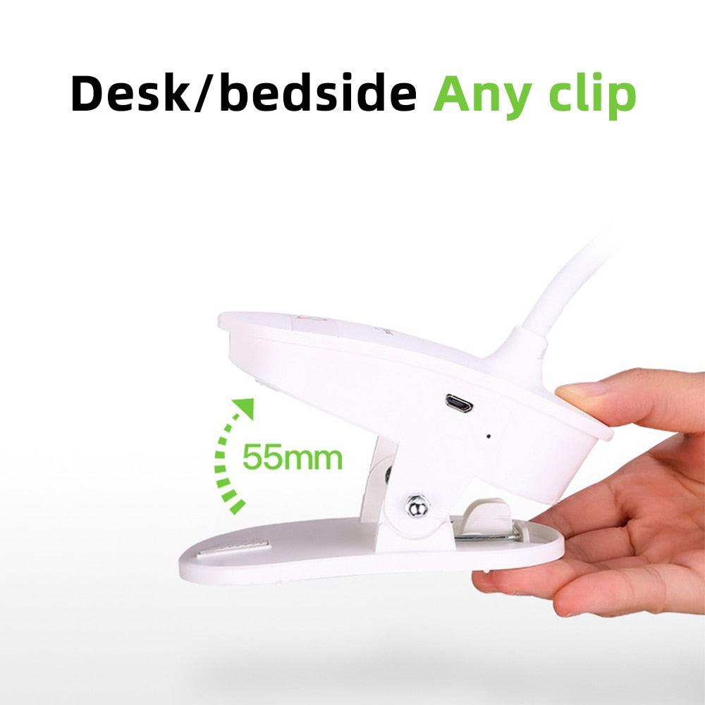 Lampe de bureau USB flexible LED Lampe de table de lecture avec pince pour lit, lampe de bureau tactile pour chambre à coucher, lampe de chevet décorative, lampes d'étude mignonnes pour la décoration de la chambre