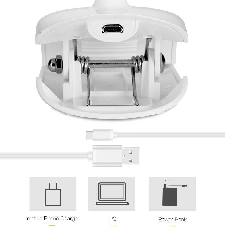 Lampe de bureau USB à LED, lampe de table 14 LED avec clip, lampe de lecture de chevet, lampe de bureau LED tactile 3 modes, lampe de table décorative bleue, jolies lampes d'étude pour la décoration de chambre.