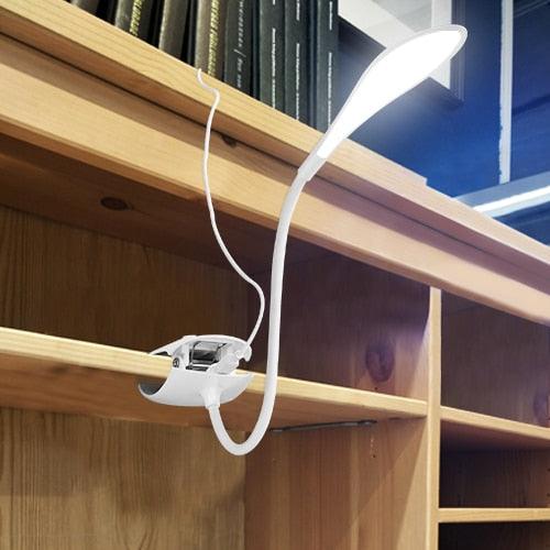 Lampe de bureau USB à LED, lampe de table 14 LED avec clip, lampe de lecture de chevet, lampe de bureau LED tactile 3 modes, lampe de table décorative bleue, jolies lampes d'étude pour la décoration de chambre.