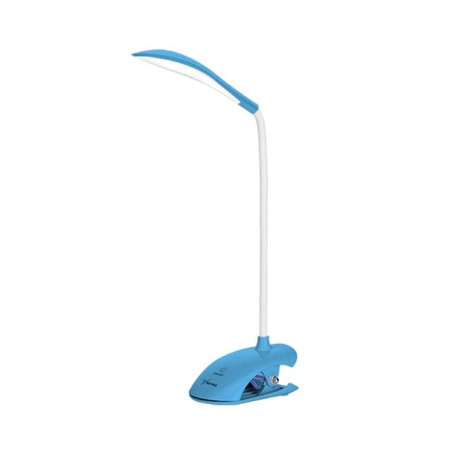 Lampe de bureau USB à LED, lampe de table 14 LED avec clip, lampe de lecture de chevet, lampe de bureau LED tactile 3 modes, lampe de table décorative bleue, jolies lampes d'étude pour la décoration de chambre.