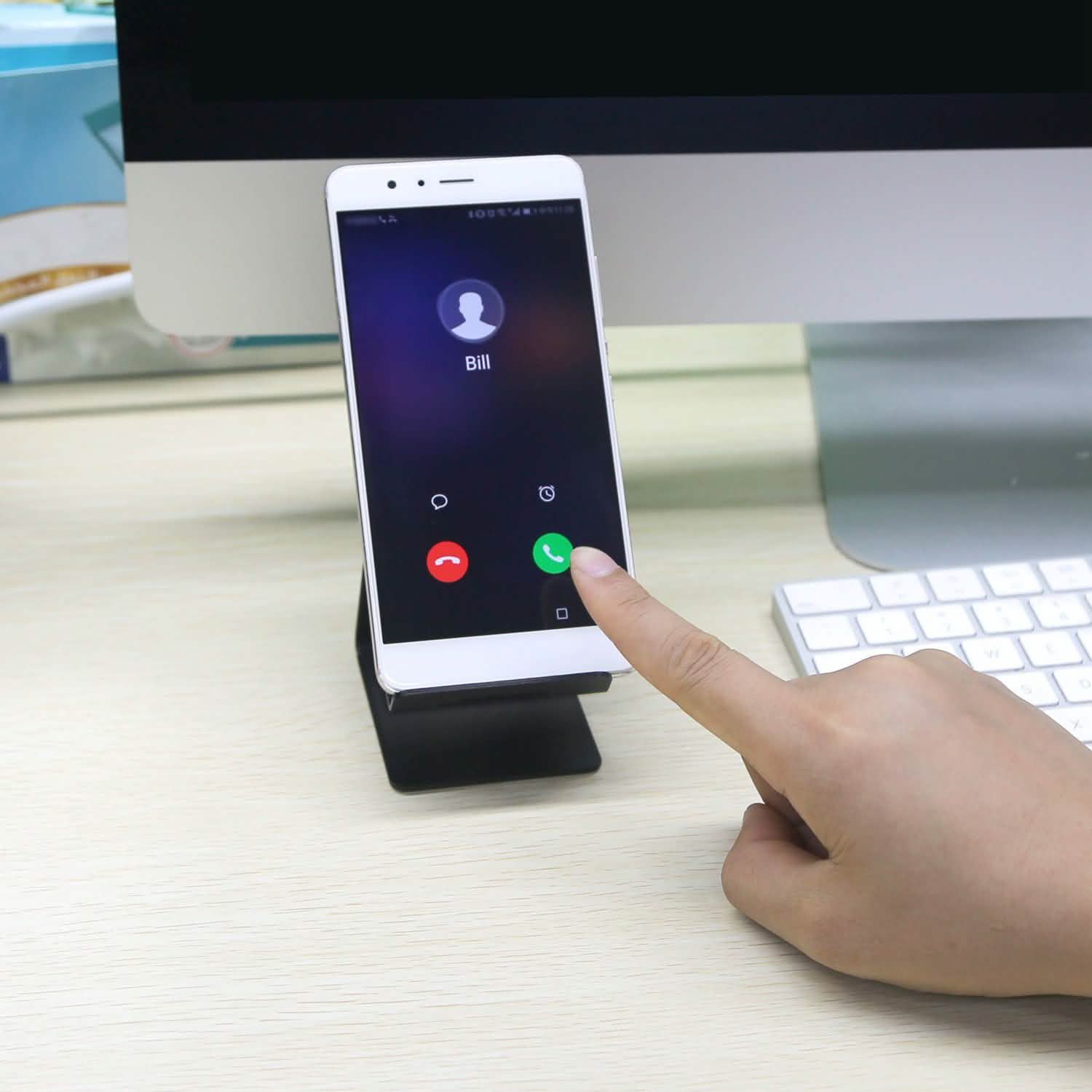 Support de smartphone de bureau en alliage d'aluminium