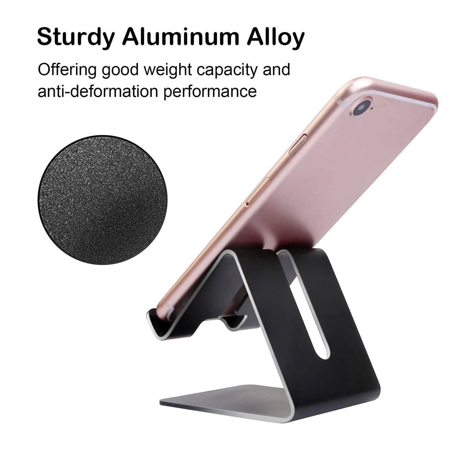 Support de smartphone de bureau en alliage d'aluminium