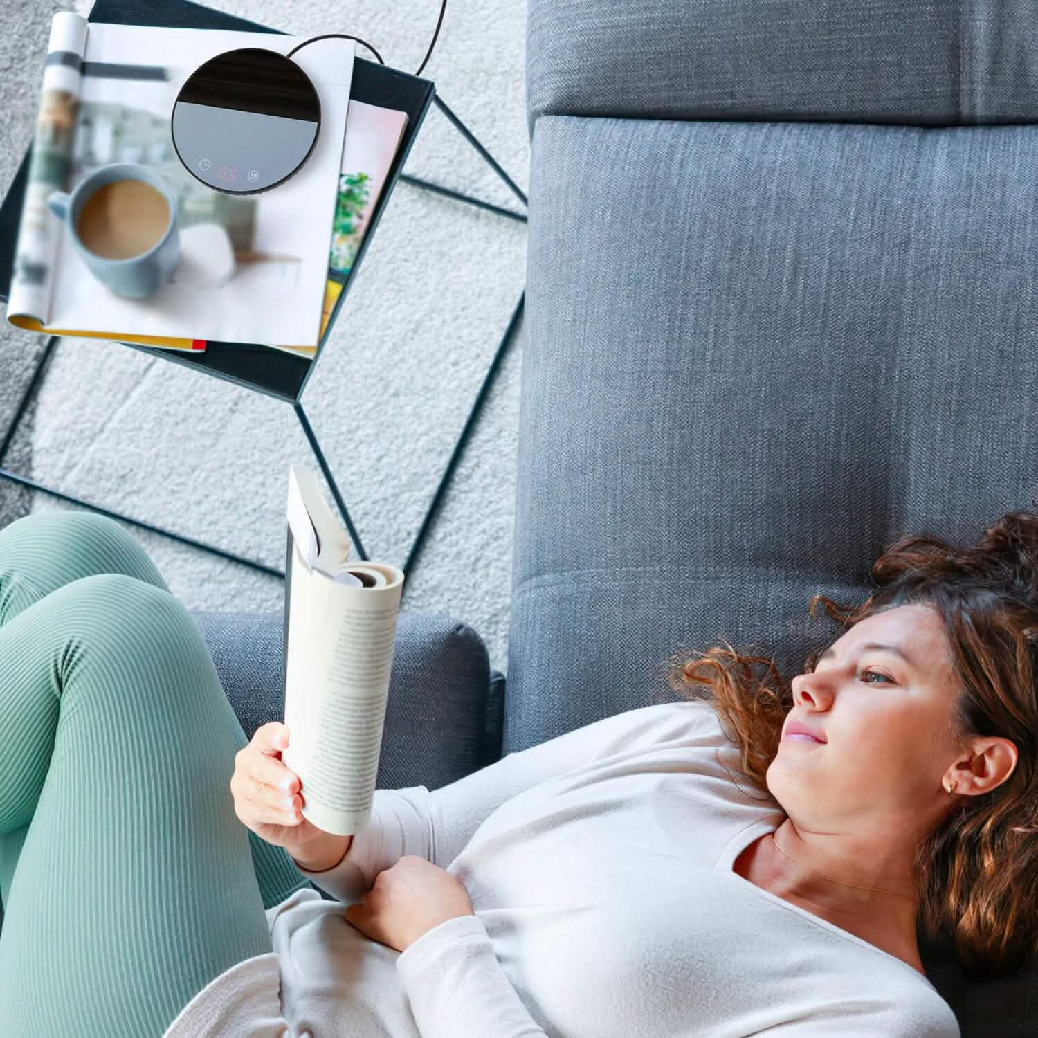 Chauffe-Tasse Électrique de Bureau Arrêt Automatique Protection Contre la Surchauffe Réglage Minuteur Intelligent
