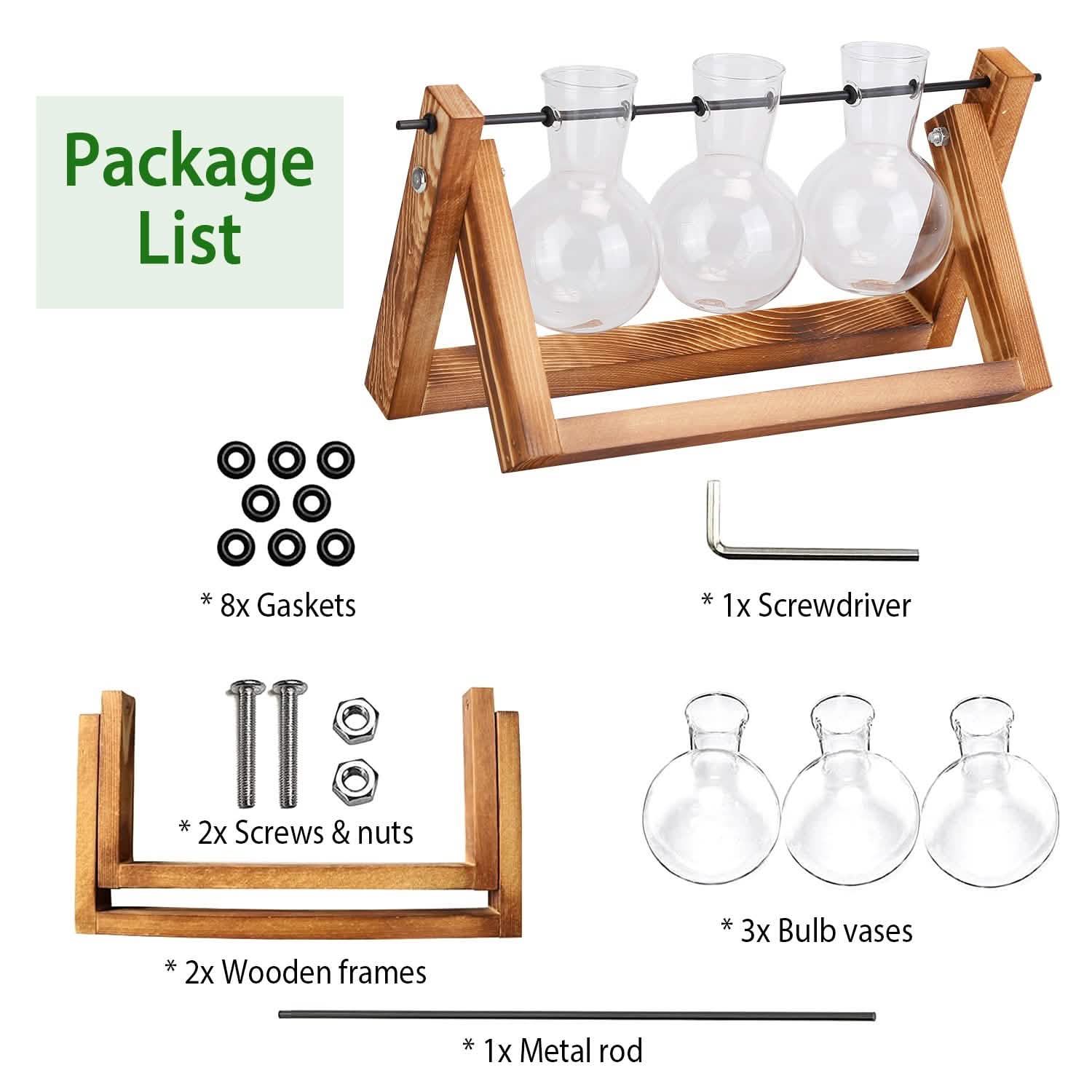 Terrarium de bureau avec ampoule en verre