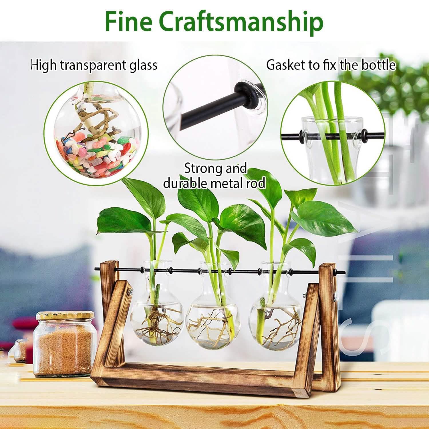 Terrarium de bureau avec ampoule en verre