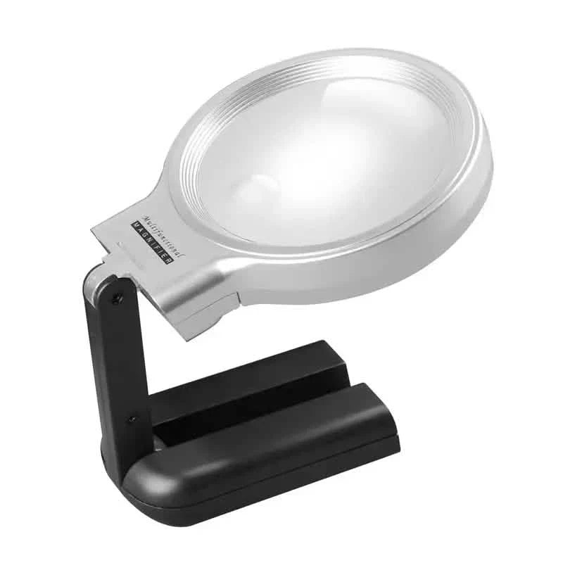 Loupe de bureau bidirectionnelle pliable avec miroir grossissant