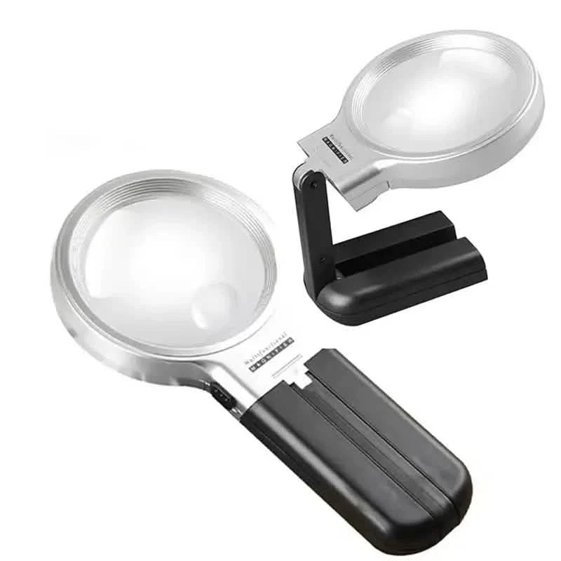 Loupe de bureau bidirectionnelle pliable avec miroir grossissant