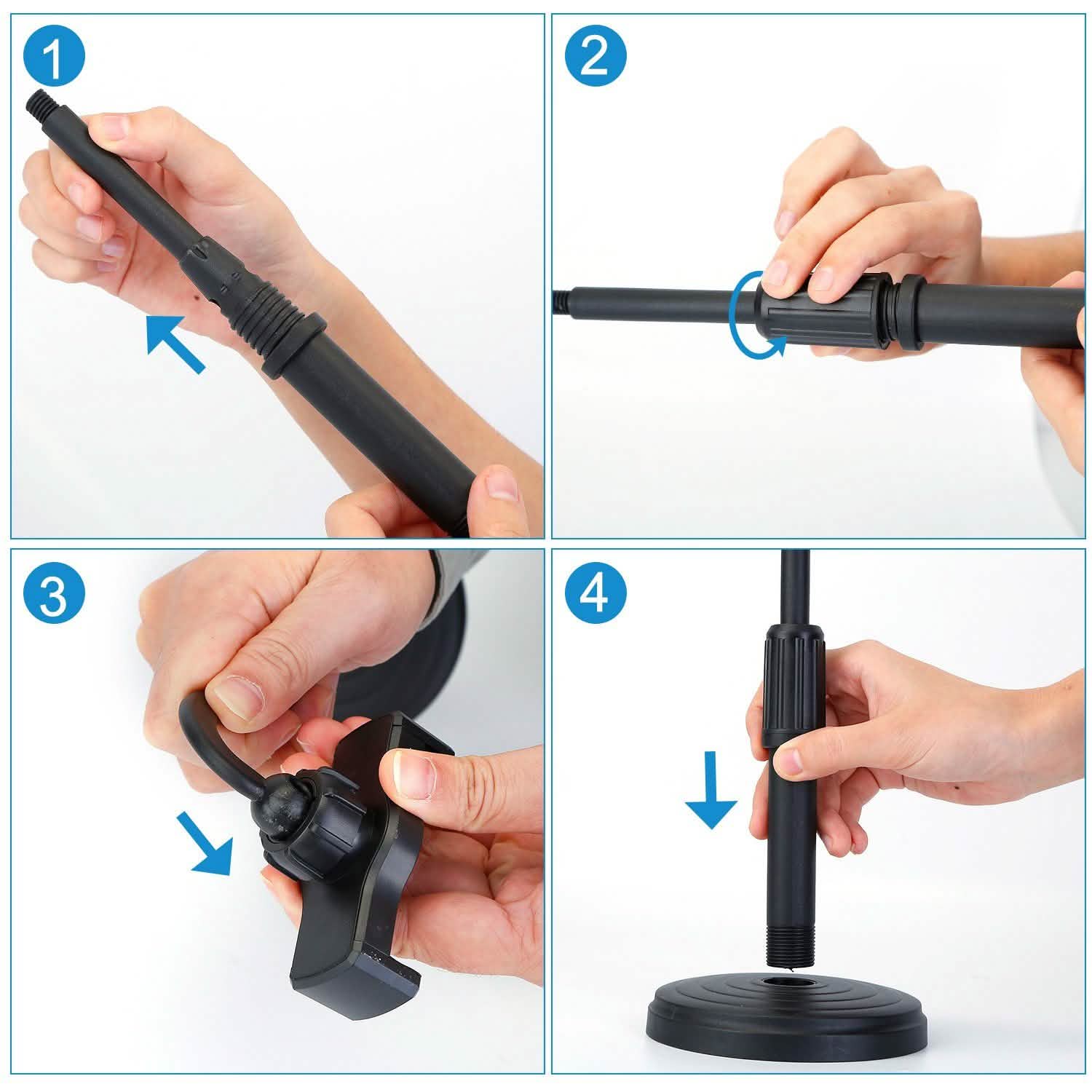 Support de téléphone de bureau avec hauteur et angle réglables