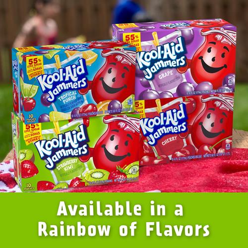 Boisson aromatisée aux fraises et kiwis Kool-Aid Jammers, boîte de 10 unités, sachets de 177 ml