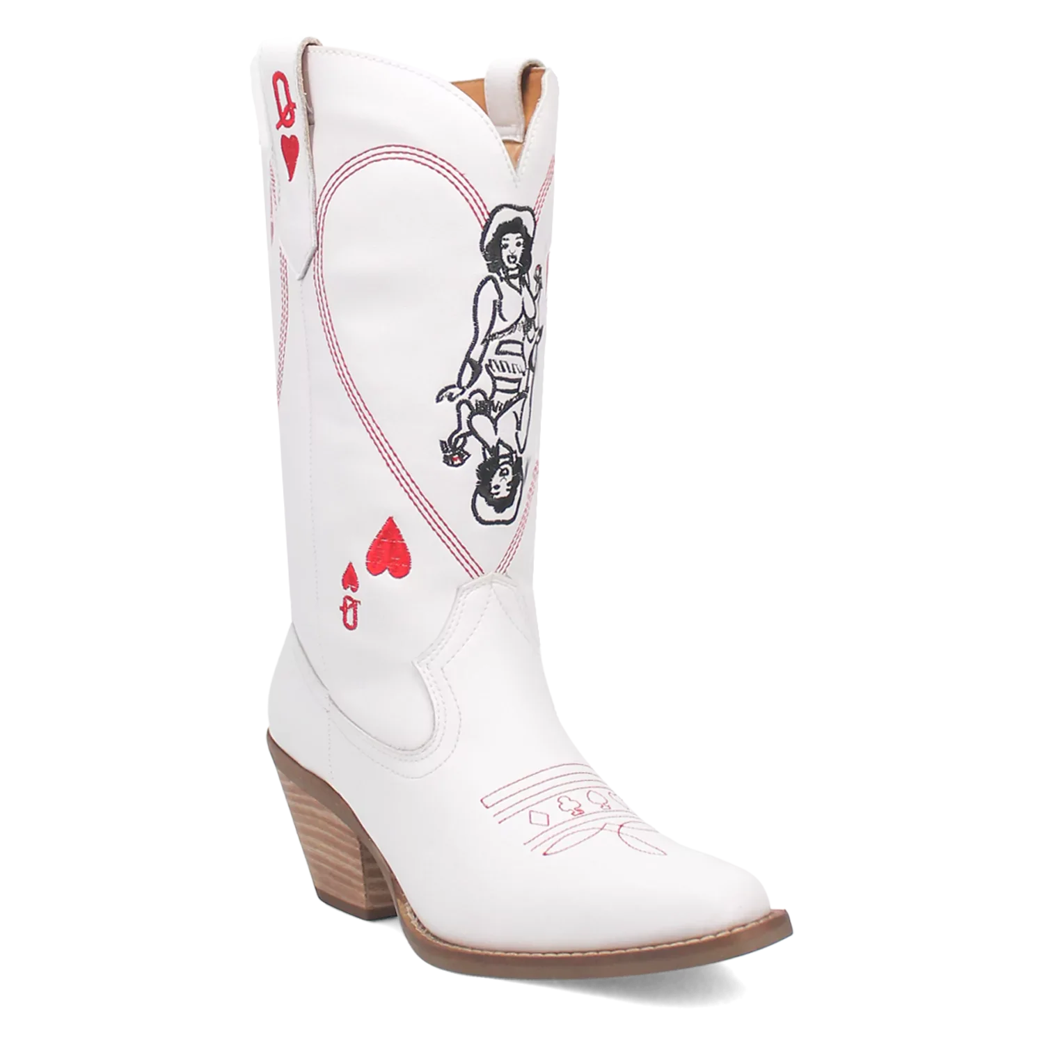 Dingo Queen A Hearts - Bottes de cow-girl en cuir pour femme