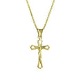 Collier Croix Taille Diamant en Or Jaune Massif 10K