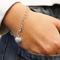 Bracelet à breloques cœur taillé en diamant